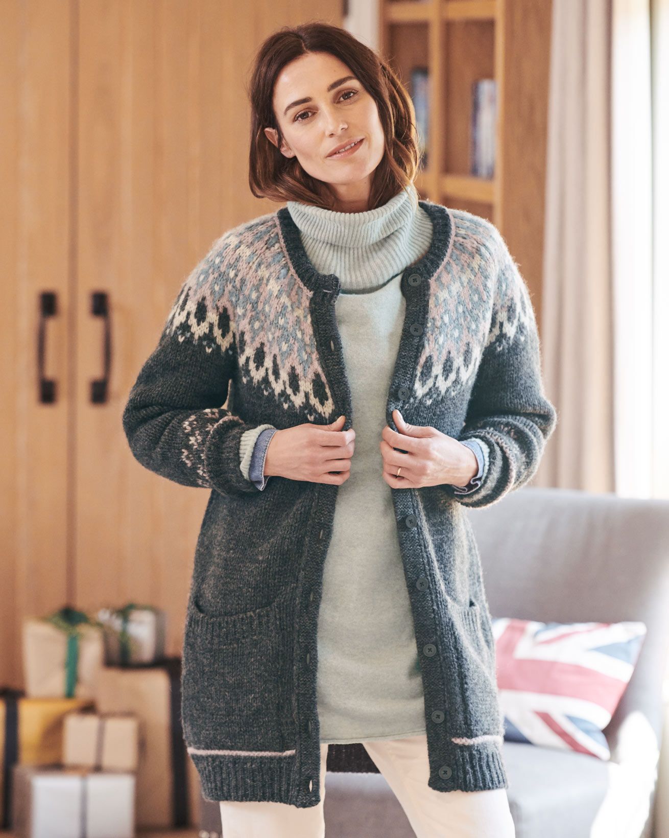 Fair Isle Yoke Cardigan