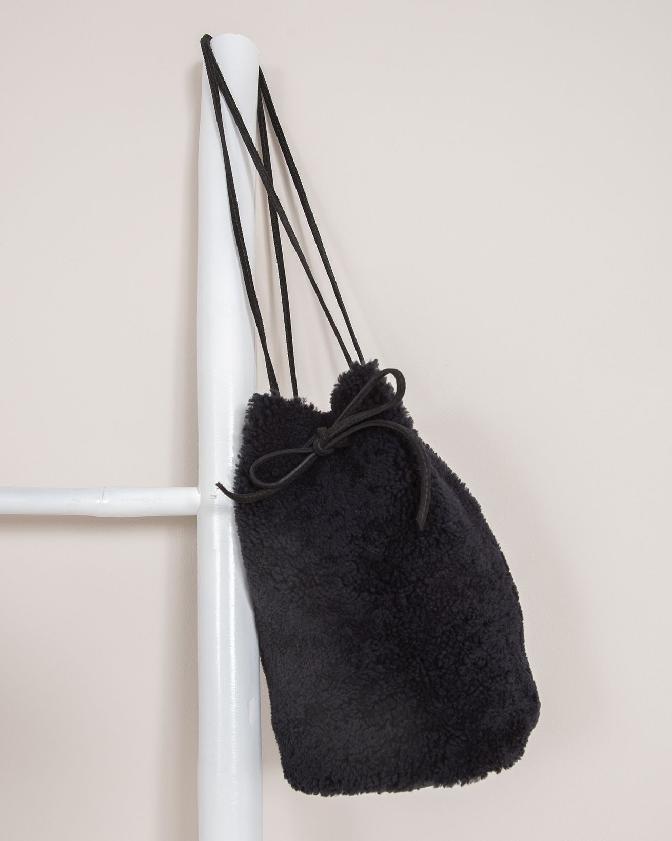 Shearling Drawstring Bag