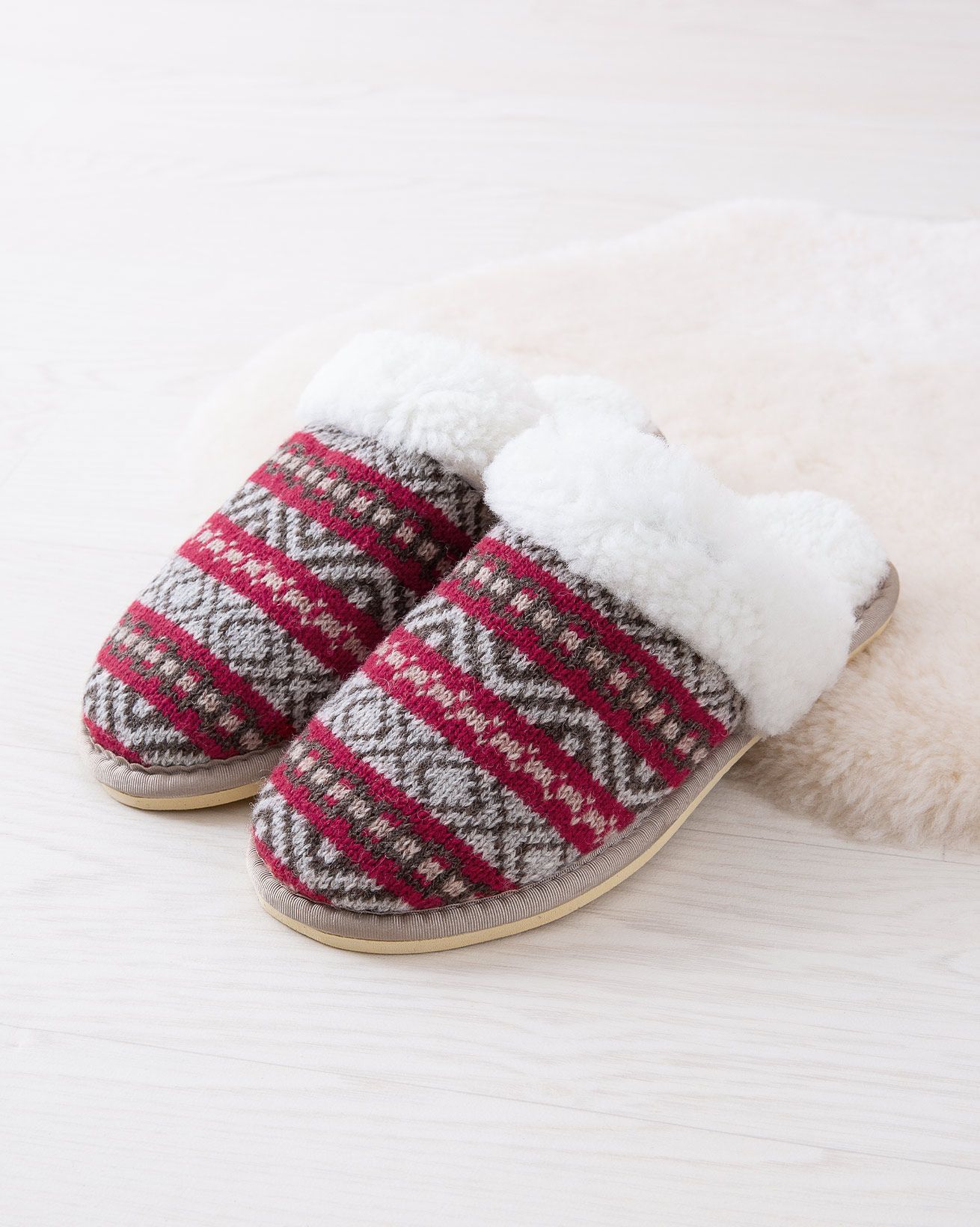 Fair Isle Knitted Mules
