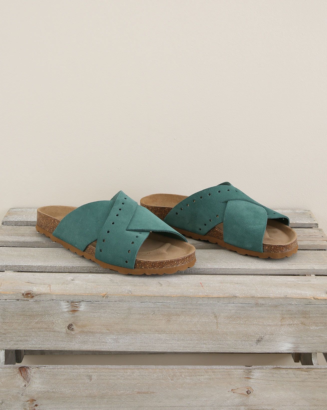 Cross Over Mule Slider - Size 37 - Sea Green - 1678