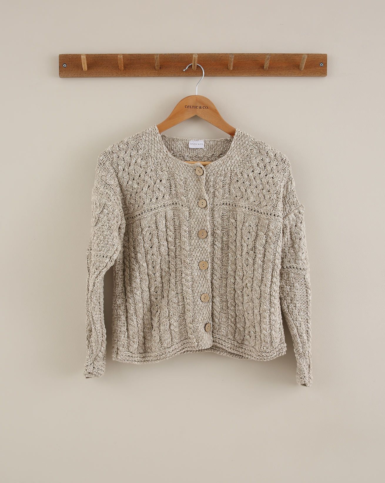 Knitted Linen Cardi - Size Small - Natural - 1690