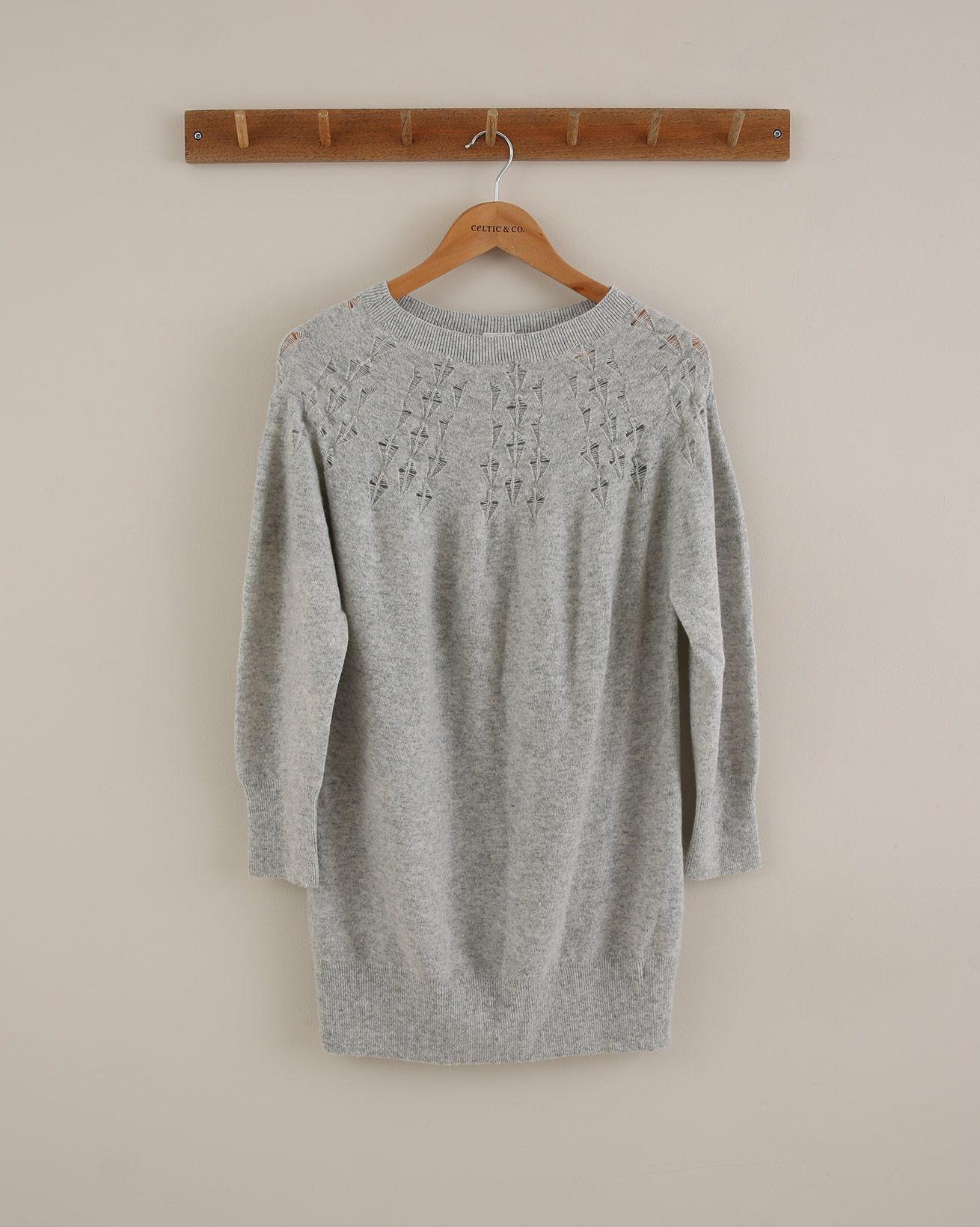 Supersoft Slouch Dress With Yoke Detail - Size Small - Silver Grey - 1825