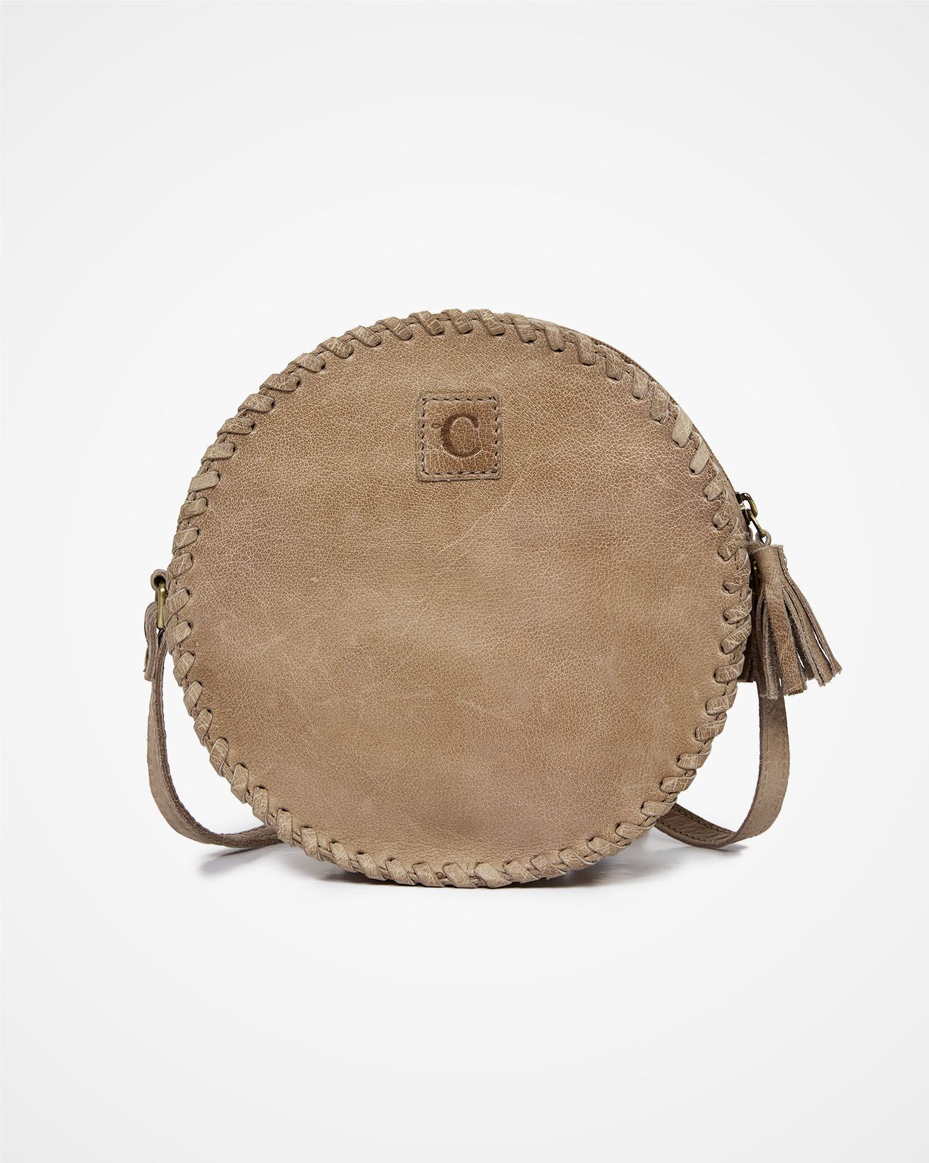 Leather Round Cross Body Bag