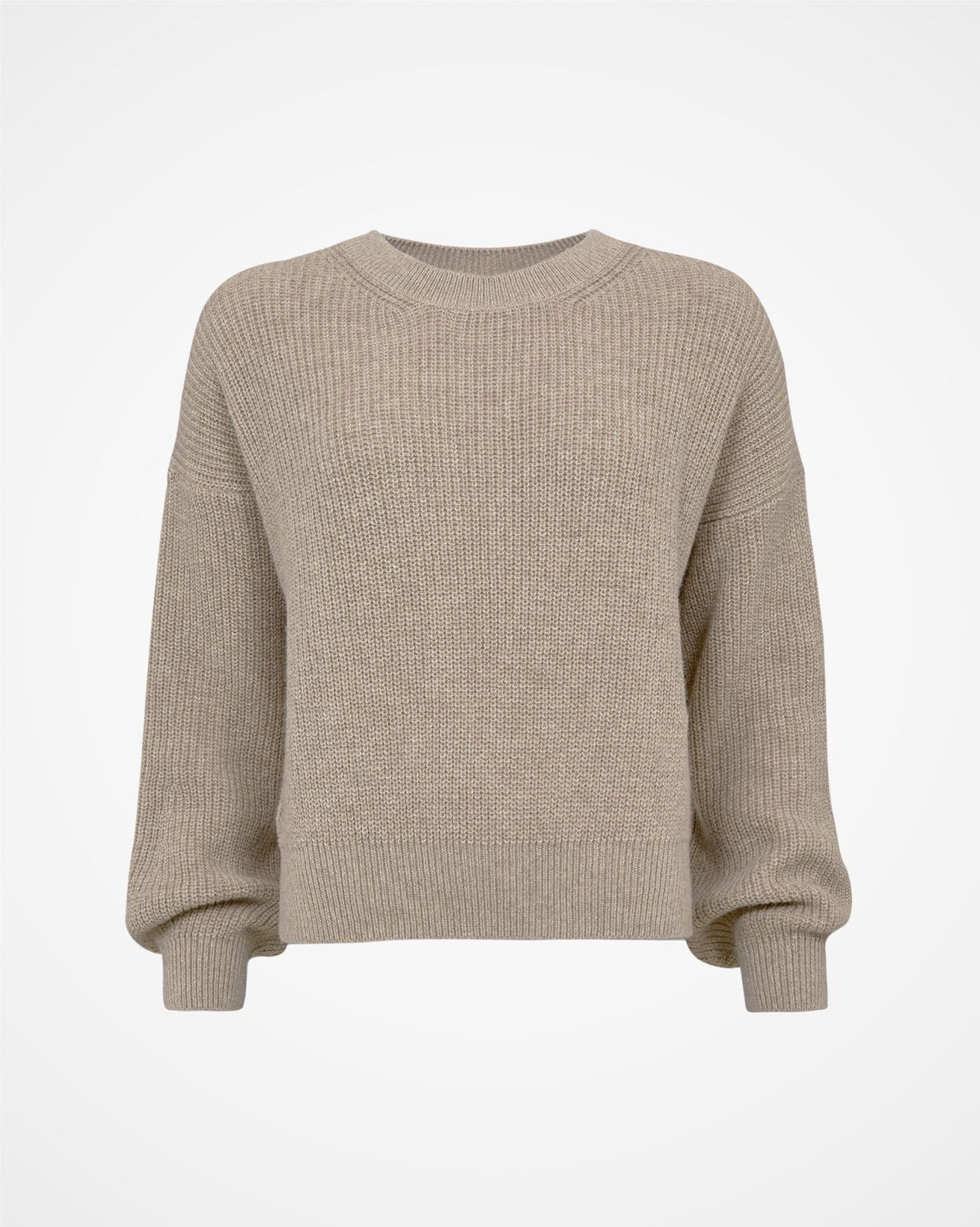 Alpaca Merino Balloon Sleeve Jumper / Oatmeal / XL
