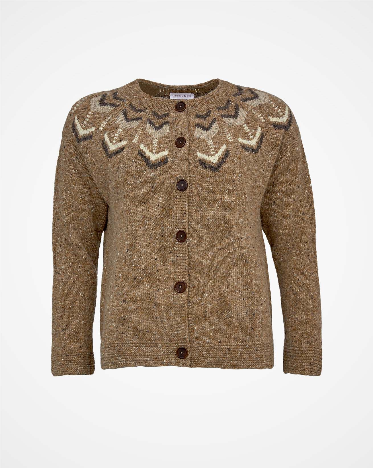 Donegal Fair Isle Cardigan / Autumn Brown / S