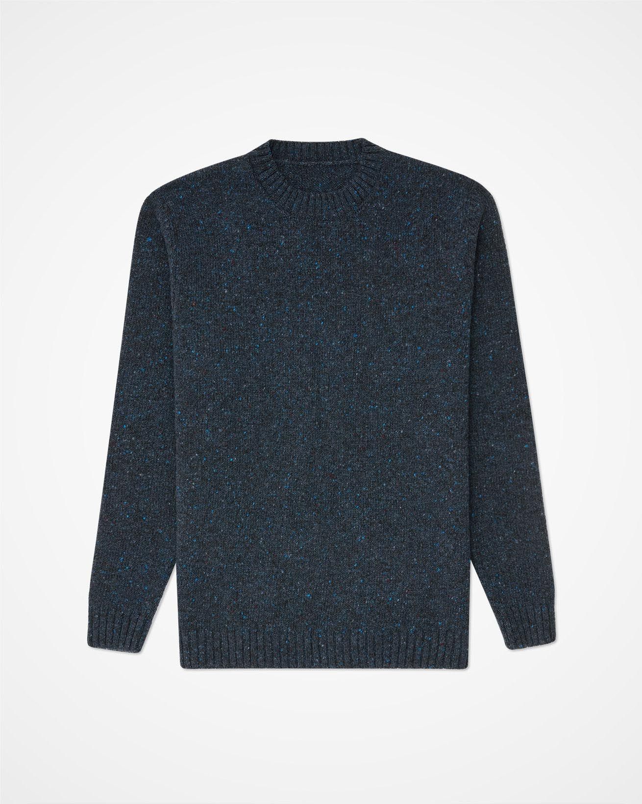 Mens Donegal Crew Neck Jumper / Navy / M