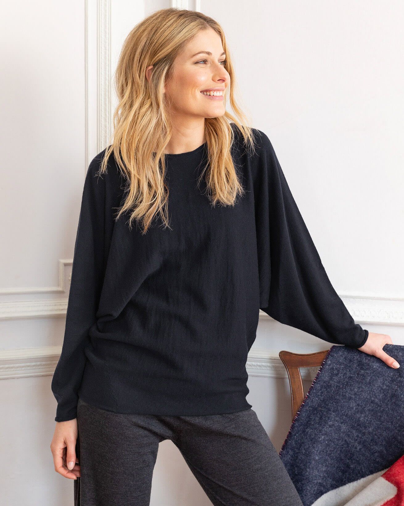 Fine Knit Batwing Sweater