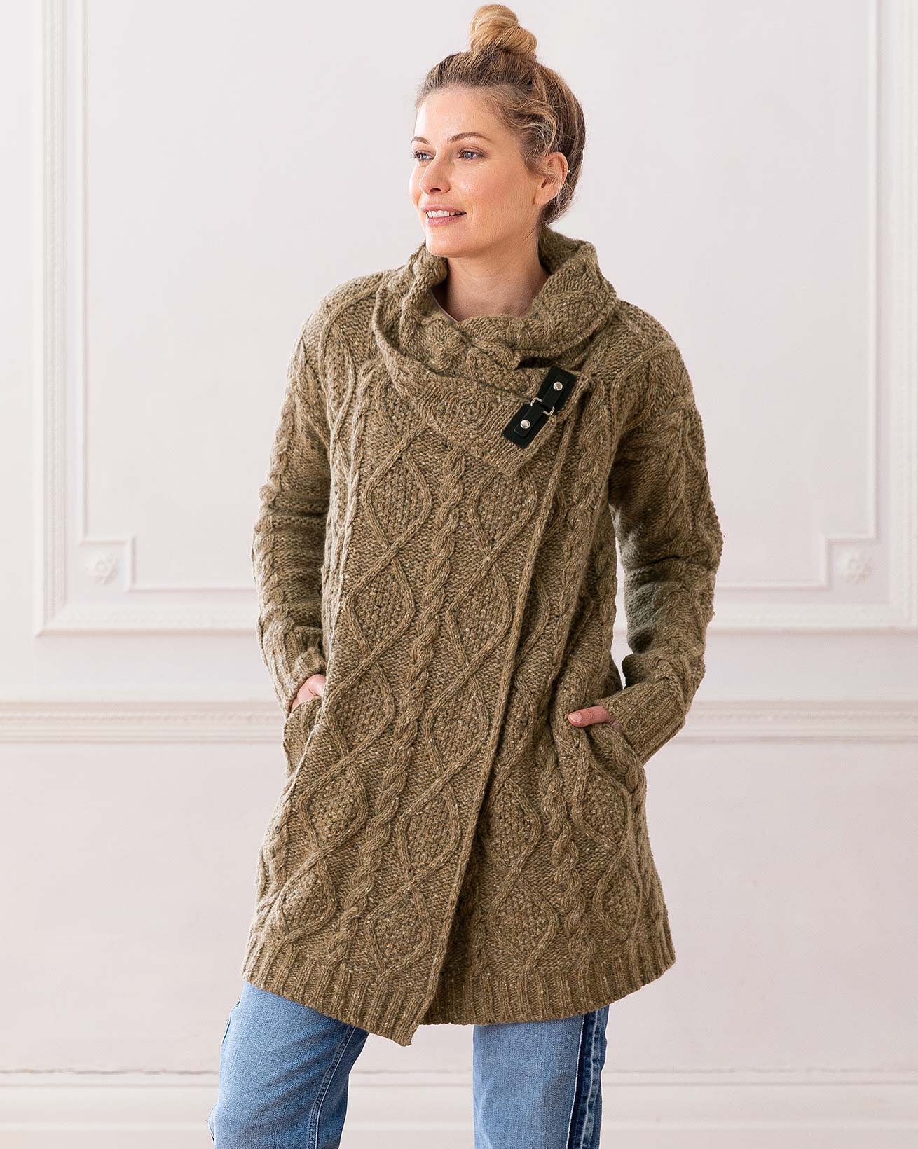 Coatigan à boucles Donegal