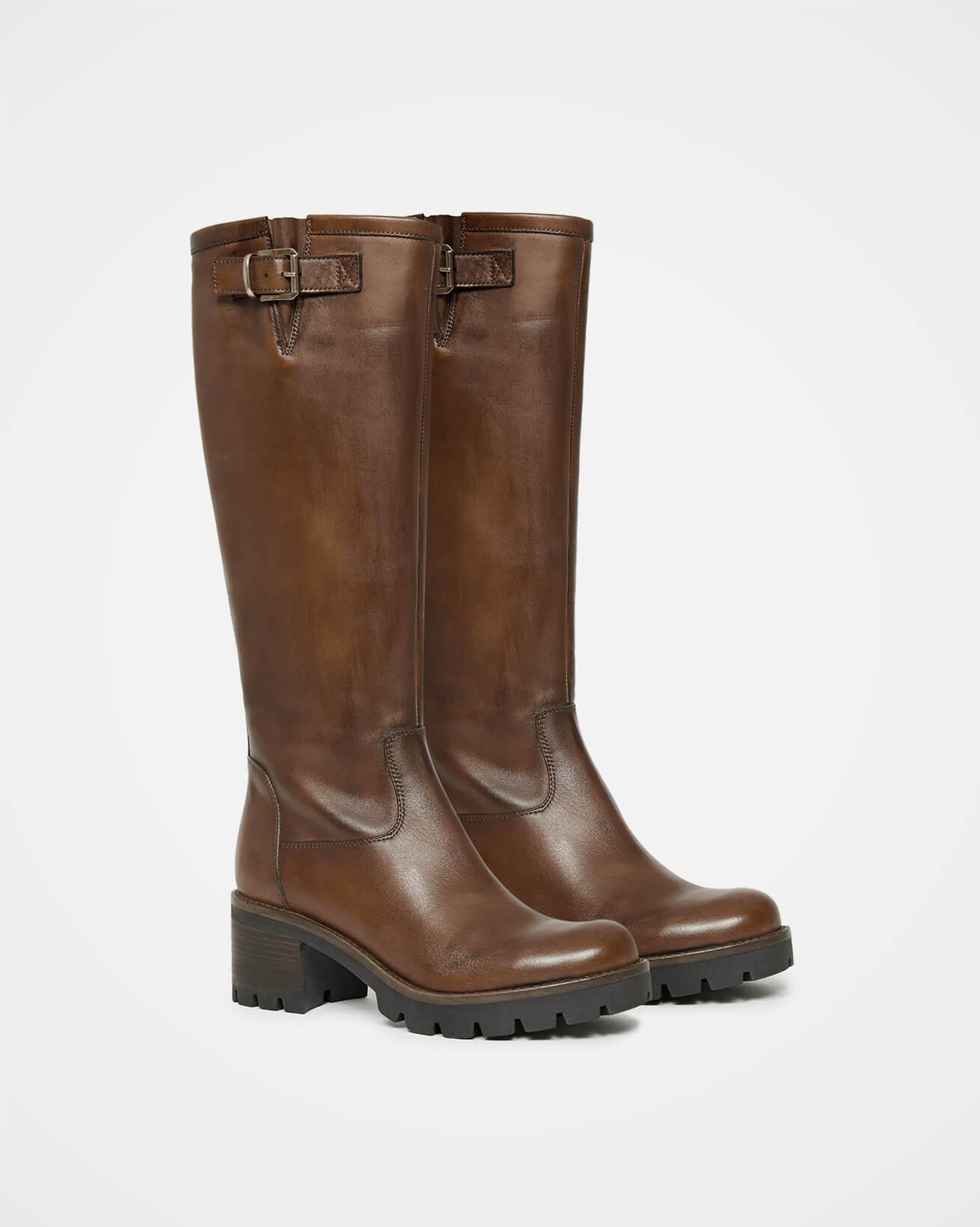 Biker Knee Boot / Antique Brown / 41