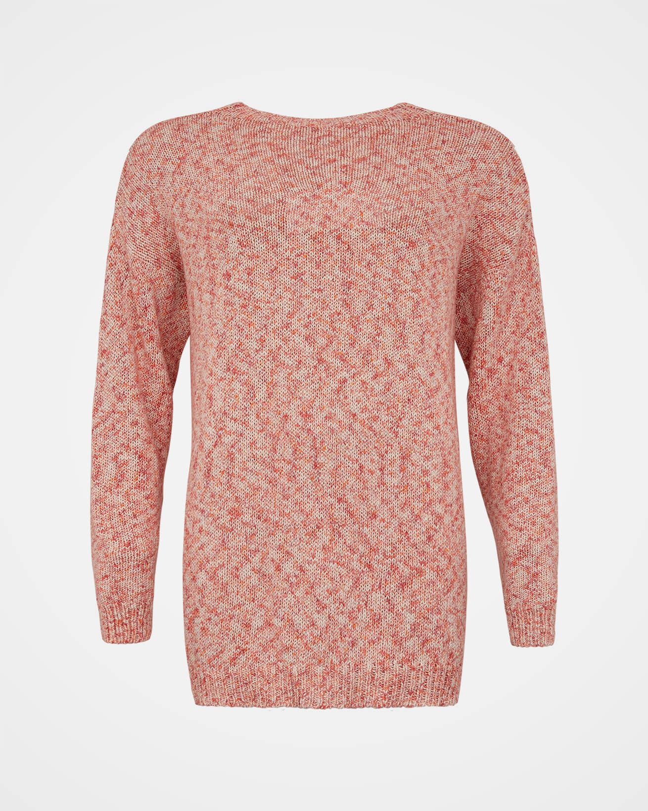 Printed Yarn Jumper / Burnt orange, Antique Rose / S 