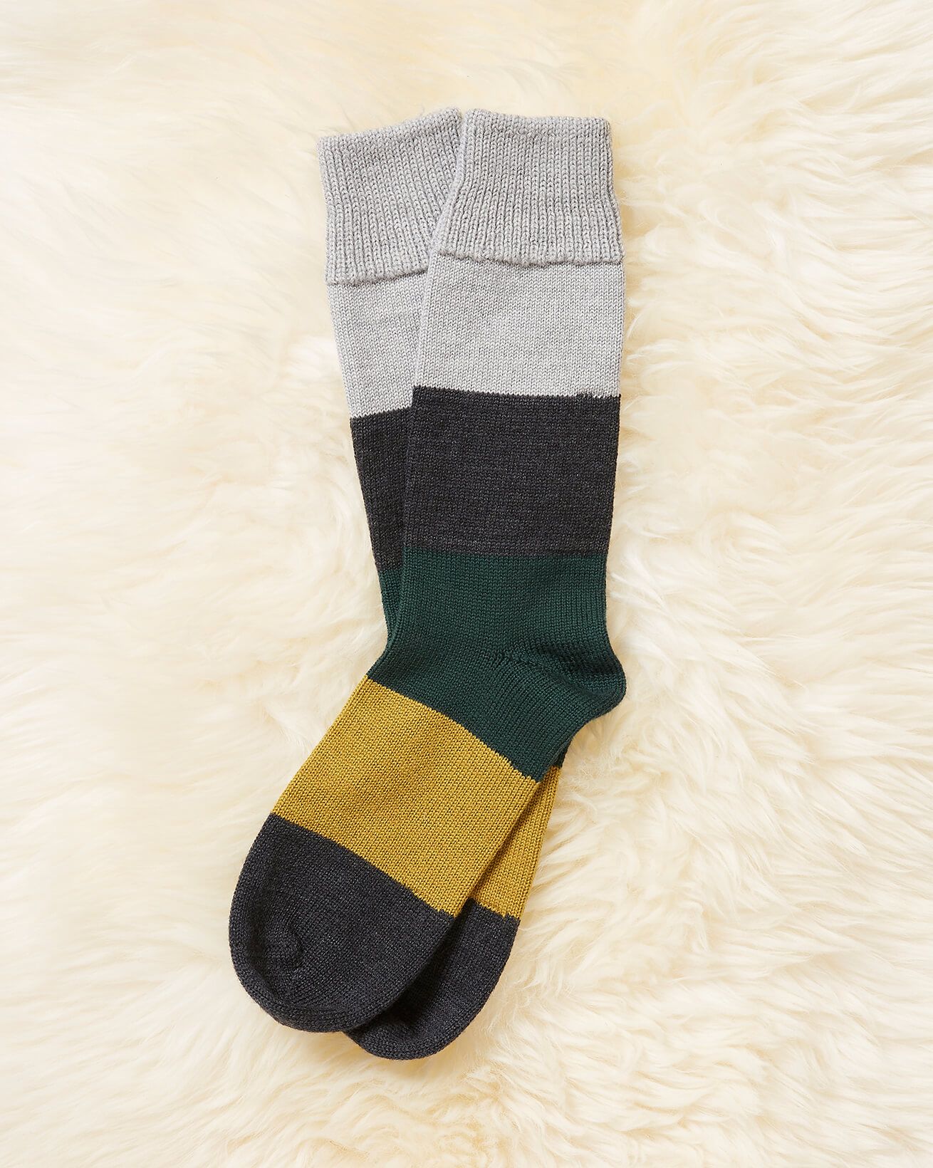 Men's Merino Cotton Block Stripe Sock