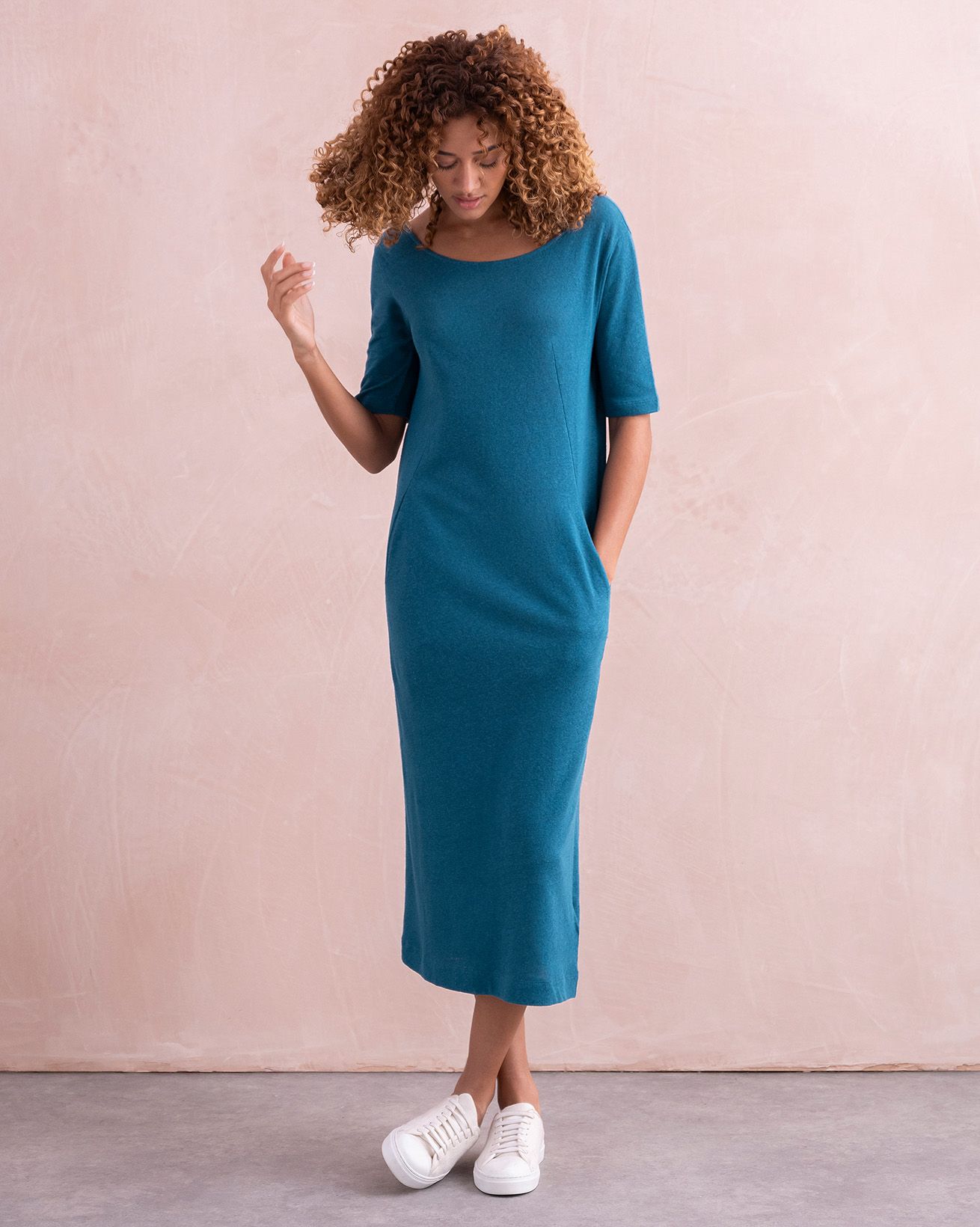 Pleat Back Dress - Linen Dress