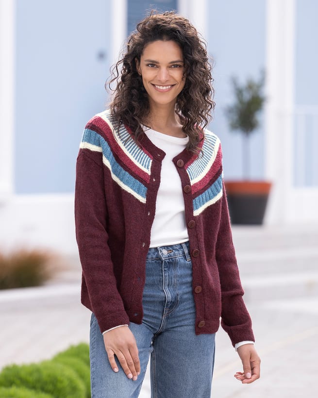 Shetland Statement Yoke Cardigan