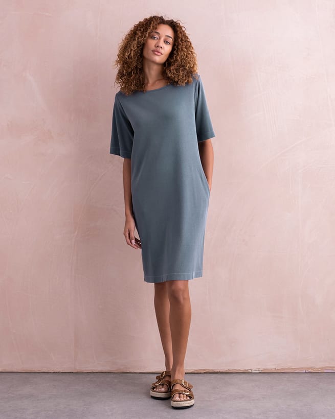 white christmas dresses Olive Oversized T-Shirt Dress Navy Stripe – Passenger main image 0