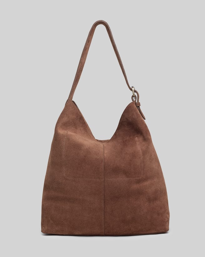 ハンドバッグ NADEL BAG (SUEDE BROWN) Delpine Espresso Woven Suede Shoulder Bag | Crossbody | Handbag