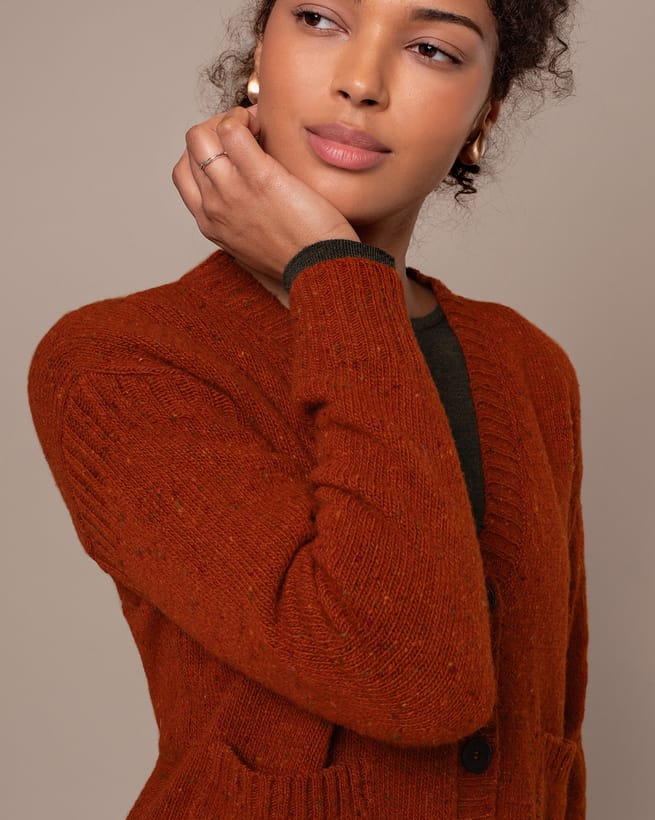 【超美品】Theory Woolcash Donegal Boxy Cardi Donegal Boxy V Neck Cardigan