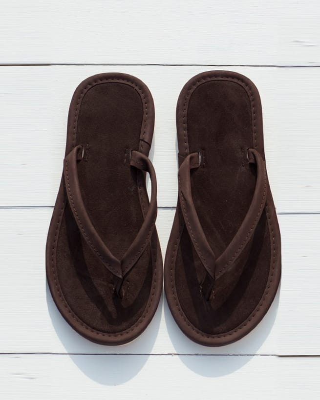 【MODERNIF】Toss suede flip flops Made in Hawaii | Classic Leather Suede Thong Sandals