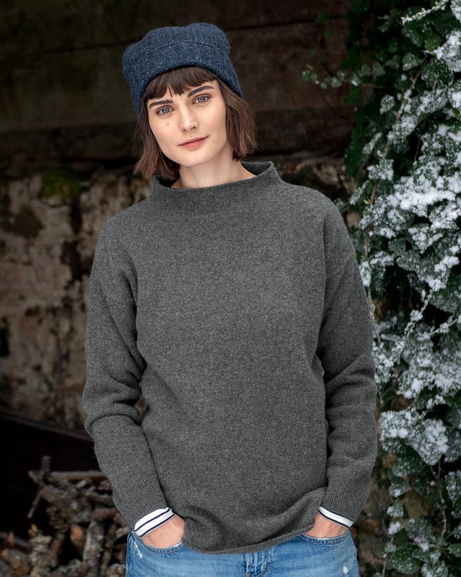 COS ファンネルネックウールドライバーズ ニット XS CHENILLE-KNIT FUNNEL-NECK JUMPER シェニールニット ファンネル