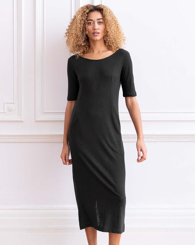 chinese dress ladies Women's Long Sleeve Linen Button Down Midi Dress main image 0